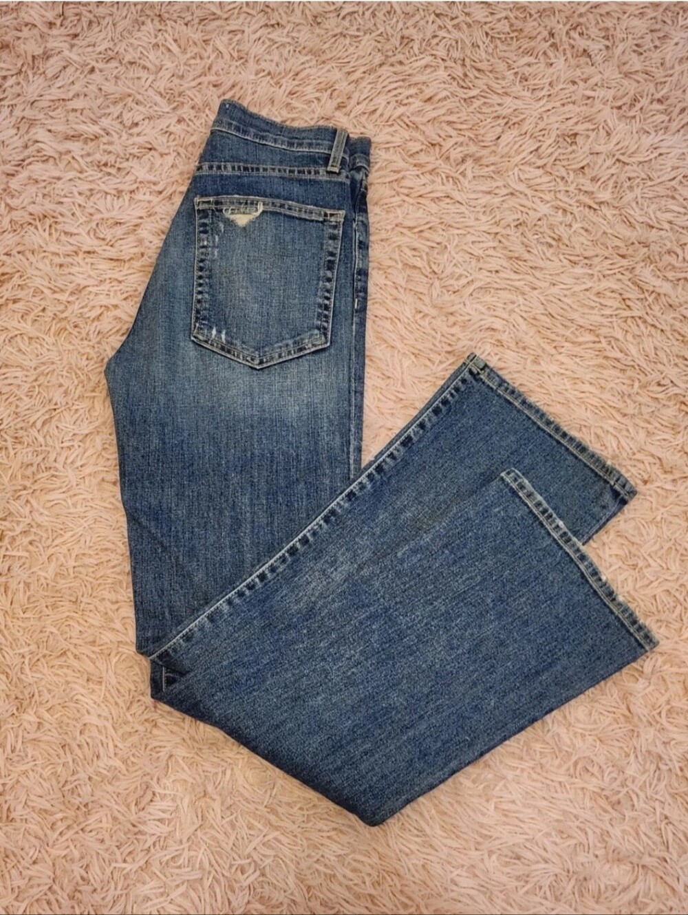 NILI LOTAN Boot Cut Jeans Classic Wash Light Distress Size 25
